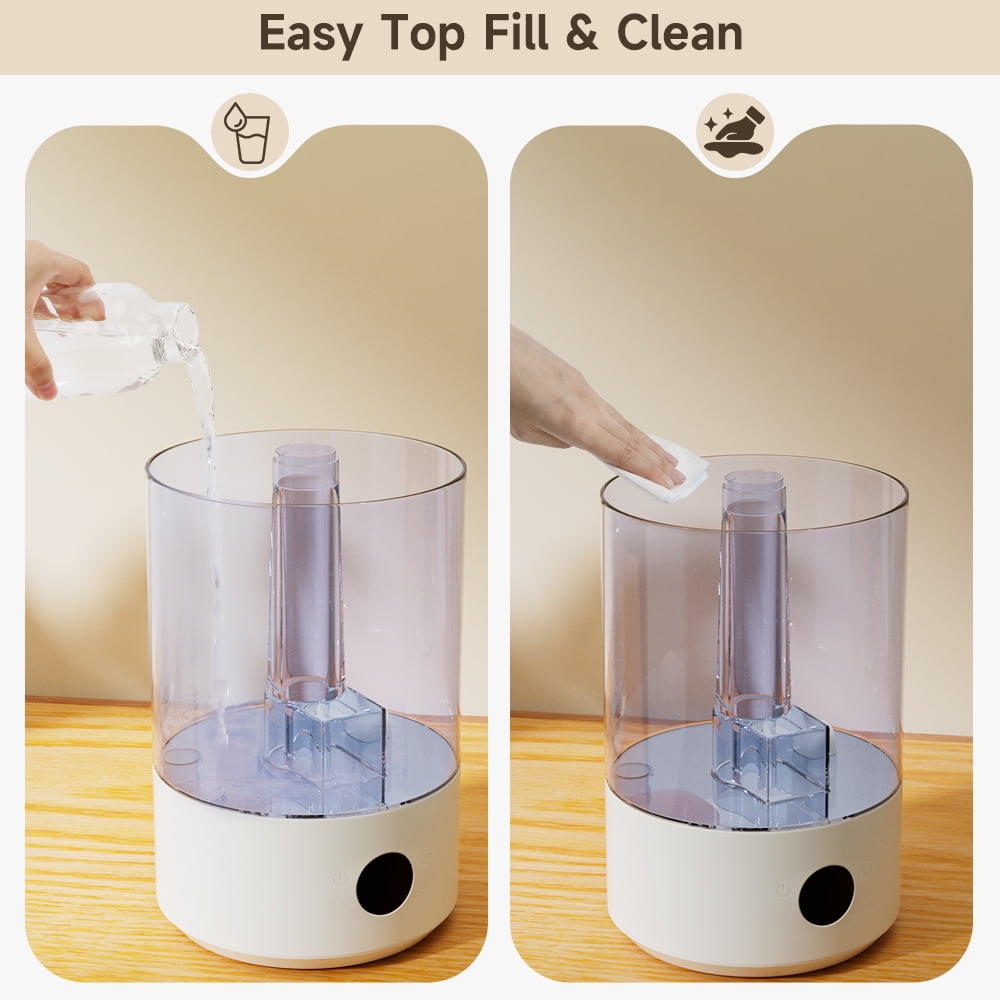 Large Room Humidifier with UV Sterilization, 7.8L Cool Mist Dual-Outlet Top Fill, Compatible for Bedroom, Baby Nurseries, Plant Rooms and Pet Areas