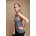 thumbnail image 4 of Women's Cottonique W12228 Latex Free Organic Cotton Racerback Tank Top (Melange Grey 4), 4 of 5