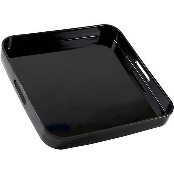 10 Strawberry Street Lacquer Square Serving Tray, Black
