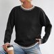 thumbnail image 5 of Suéter de cuello redondo para mujer, informal, de color liso, con cuello redondo, de moda, de manga larga, tops acrílicos para mujer, 5 of 8
