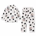 thumbnail image 6 of JAJAHO Girls Flannel Fluffy Pajama Cute Cow Print Long Sleeve Button Down Sleepwear 2 Piece Pjs For Kids 18M-13Y, 6 of 6