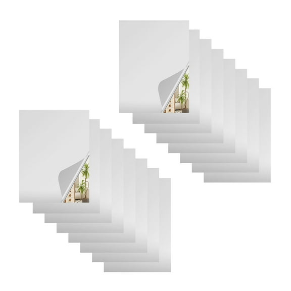 Tcwhniev 16Pcs Mirror Wall Sticker Elegant Acrylic Mirror Sheets Flexible Peel and Stick Mirrors Self Adhesive Wall Mirrors Tiles for Bedrooms Living Rooms