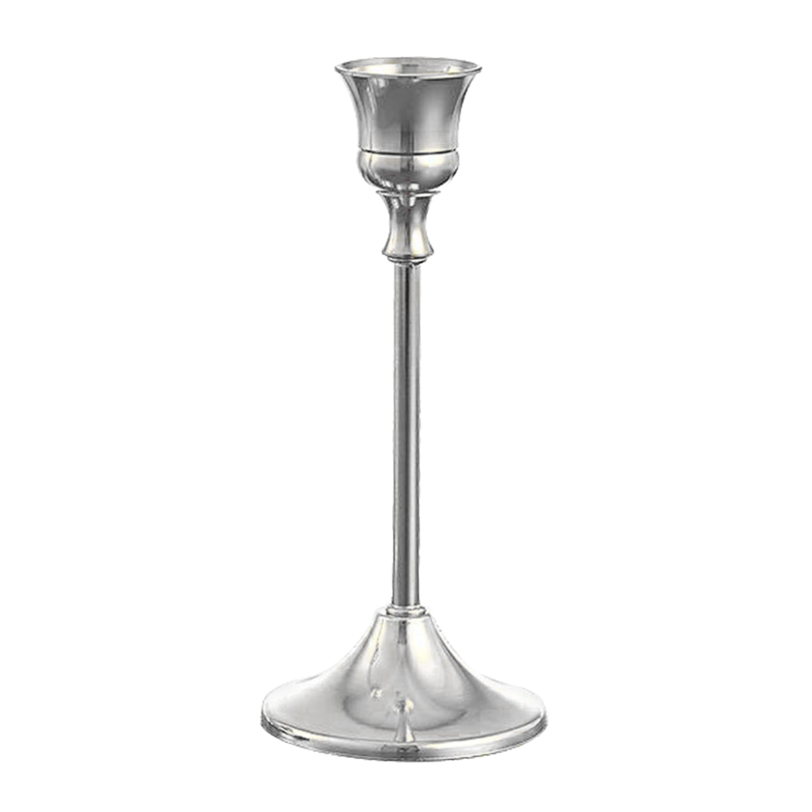 Silver Candlesticks Chrome Dinner Table Taper Candles Contemporary Design 