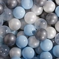 thumbnail image 2 of MeowBaby Round 35 x 11.5" Foam Ball Pit w/ 200 Balls, Blue/Transparent, 2 of 6