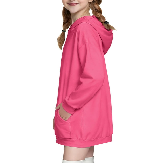 EnJoCho Girls Hoodies for Spring and Fall, Long Sleeve Colorbloc𝗄 Casual Hooded Sweatshirt with Pockets, Kids Pullover Tops