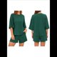 thumbnail image 3 of Conjuntos de Pijama para Mujer, Blusas Extragrandes de 3/4 y Pantalones Cortos con Cintura Elástica, Conjuntos de Estar por Casa. Verde S, 3 of 6