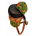 thumbnail image 3 of African Kente Print Djembe Bag - Backpack style case fits 12.5" x 22" djembe drums - Zip top opening, 3 of 5