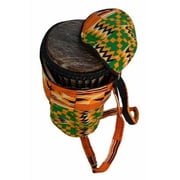 African Kente Print Djembe Bag - Backpack style case fits 12.5 x 22 djembe drums - Zip top opening