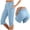 Light Blue, variant on Fmbrln Capri Pants for Women Summer Fashion Casual Drawstring Elastic Waist Side Slit Work Pants Loose Fit Yoga Athletic Pants with Pockets