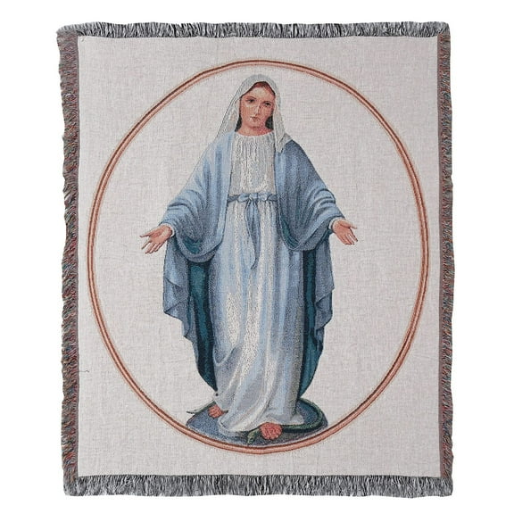 Manual Woodworker Virgin Mary Tapestry Throw Blanket - Christmas Décor - Christmas Throw Blanket, 50 x 60 Inches