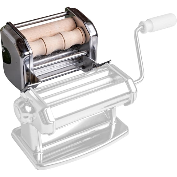 Imperia Mille Gnocchi Pasta Cutter Attachment- Heavy Duty Steel Construction- Machine Accessory cuts Fresh Homemade Gnocchi, Cavatelli & More- Made in Italy, Easy to Use Wooden Roller- Italian Gift
