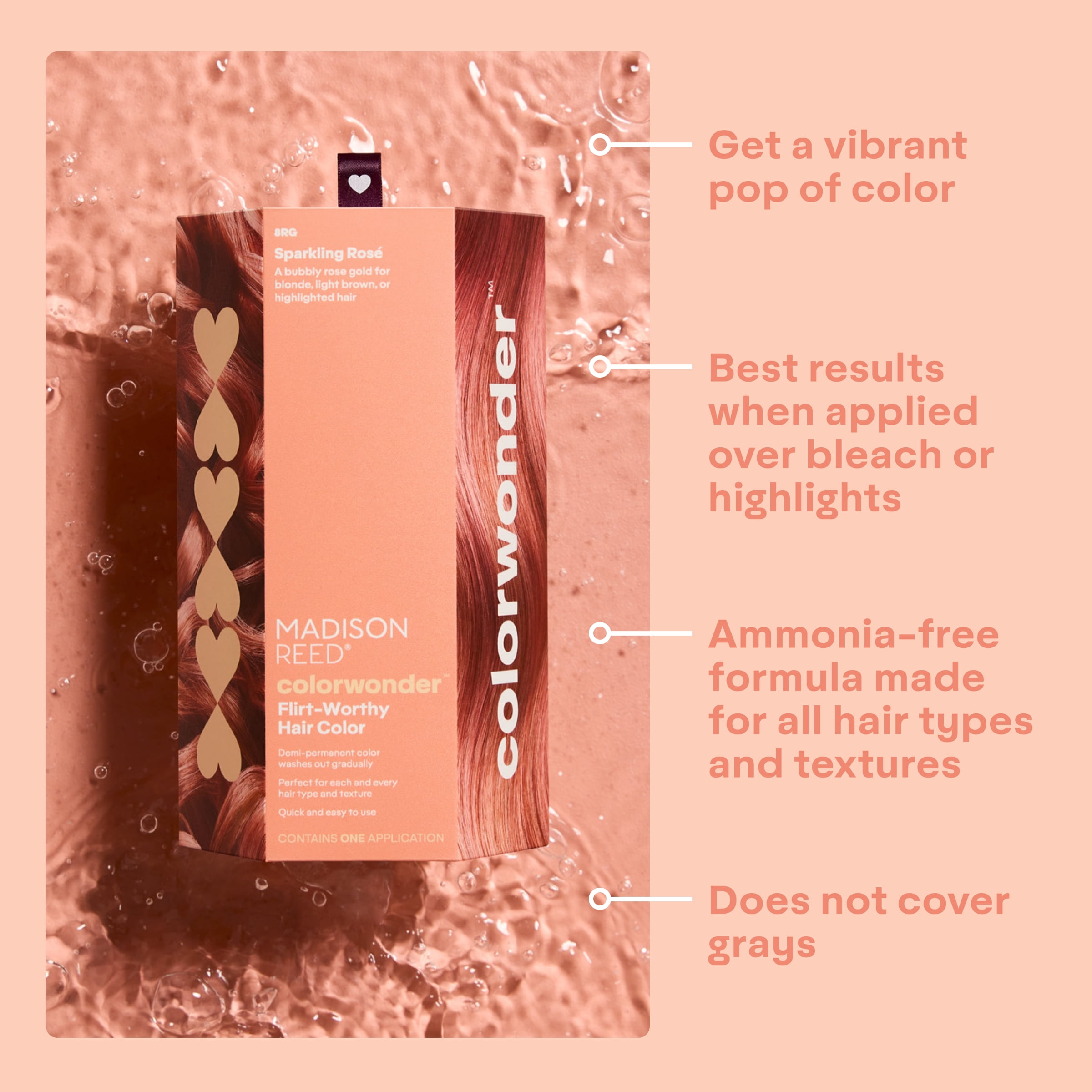 Madison Reed ColorWonder Demi-Permanent Hair Color Kit, 8RG Sparkling Rosé