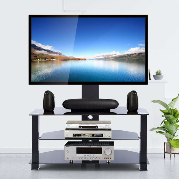 Details about   3 Tier Floor Adjustable TV Stand Table with Mount for 32"-70" LED LCD Screen TVs 