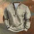 thumbnail image 2 of LIUJUNSHOP Men's French Terry Crewneck Sweatshirt Men's Knit Zipper Sweater Long Sleeve Printed Collarless, 2 of 3