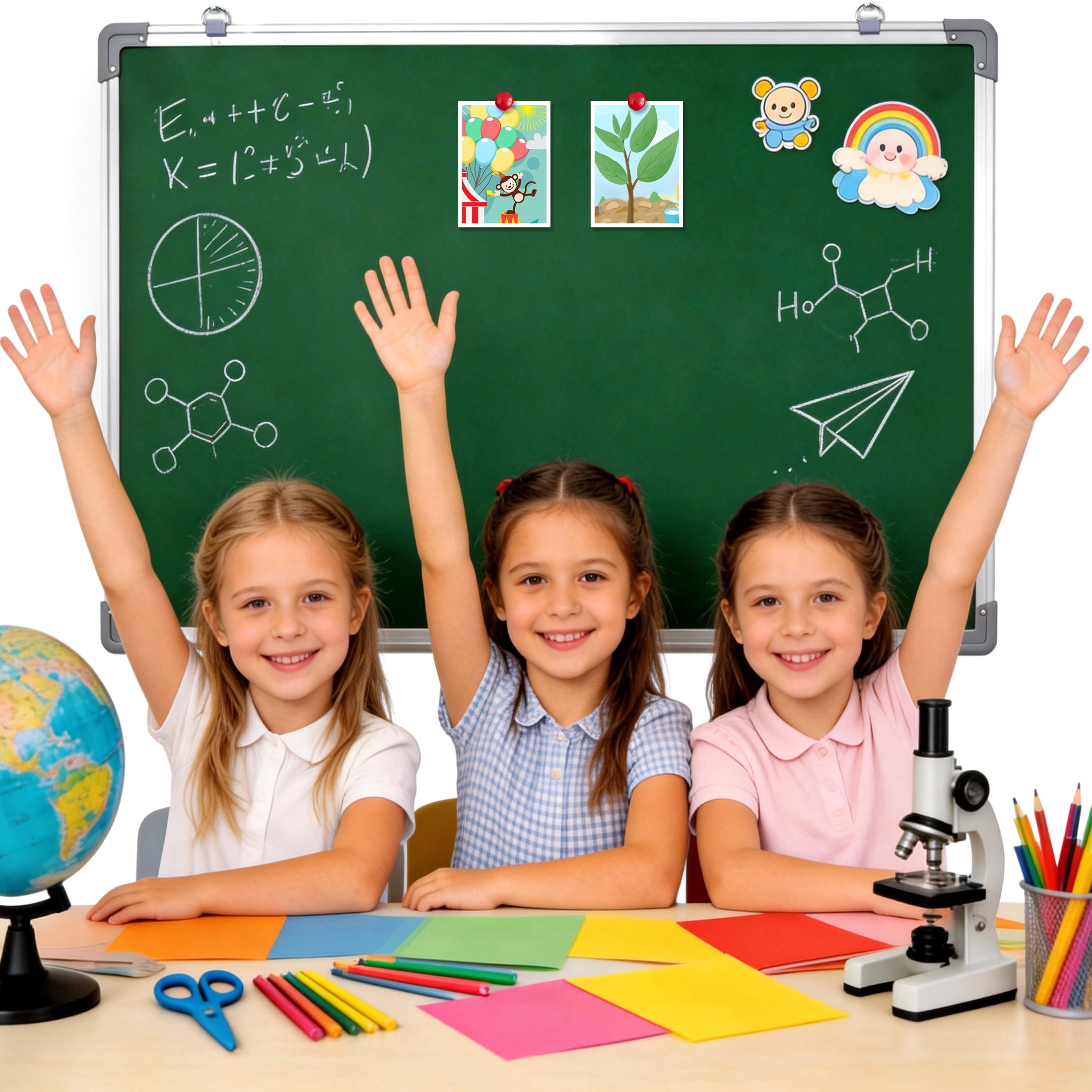 GARITIN Magnetic Dry Erase Whiteboard & Chalkboard, 36" x 24" Double Sided Wall Mounted Board with Markers & Eraser for Home Office School Kitchen