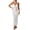 White, variant on Women's Cable Knit Spring Break Deep V Neck Cover Up Cami Bikini Cover Up Calf Length Beach Crochet Knit Curvy Brown Medium