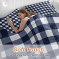 thumbnail image 5 of Navy Blue Check Duvet Cover Set, Farmhouse Buffalo Plaid Blue Soft Duvet Cover Full Size Bedding Set 4 Pieces, 1 Quiltcover and 2 Pillowcases with Zipper, 1 Bed Sheet for All Seasons, 5 of 9