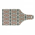 thumbnail image 1 of Ethnic Cutting Board, Prehistoric Cultural Style Retro Geometric Art Pattern, Decorative Tempered Glass Cutting and Serving Board, Wine Bottle Shape, Orange Black White, by Ambesonne, 1 of 1