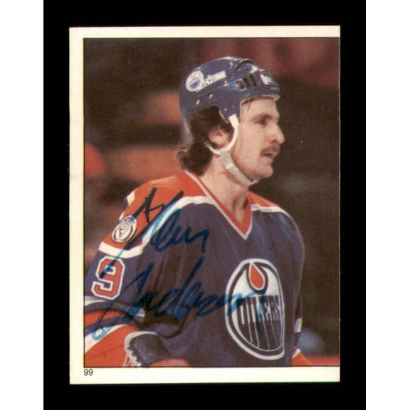 Glenn Anderson Autographed 1982-83 Topps Stickers Card #99 Edmonton Oilers SKU #251447