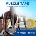 thumbnail image 3 of Cinta elástica deportiva amarilla para dar soporte muscular y aliviar la tensión - 1 rollo de vendaje adhesivo de algodón, 3 of 8