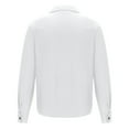 thumbnail image 5 of IROINNID Button Up Shirts for Men Solid Turn-down Collar Button Long Sleeve Shirt,White, 5 of 8