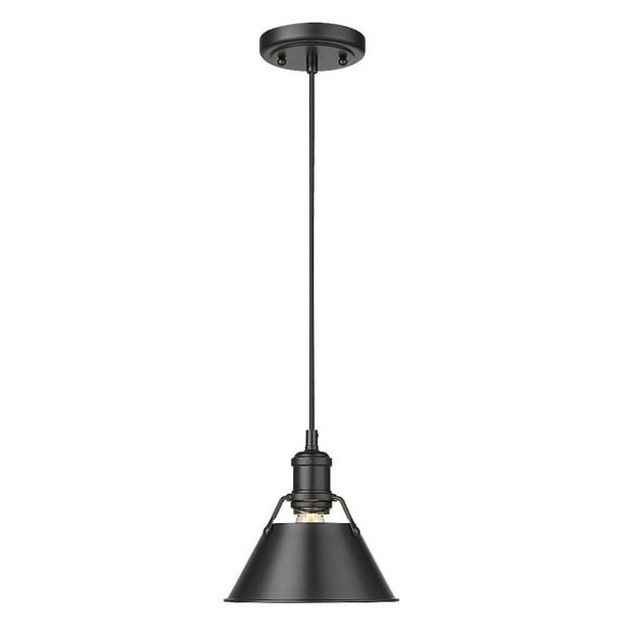 1 Light Small Pendant in Durable Style 7.5 inches High By 7.5 inches Wide-Matte Black Finish-Matte Black Shade Color Bailey Street Home