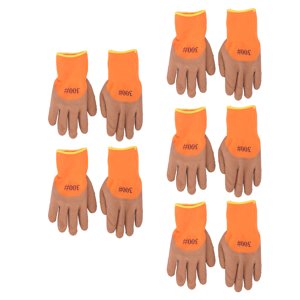 Work Gloves, Safe  5 Fingers  Gripping Outdoor Protective Work Gloves 5 Pairs  for Construction