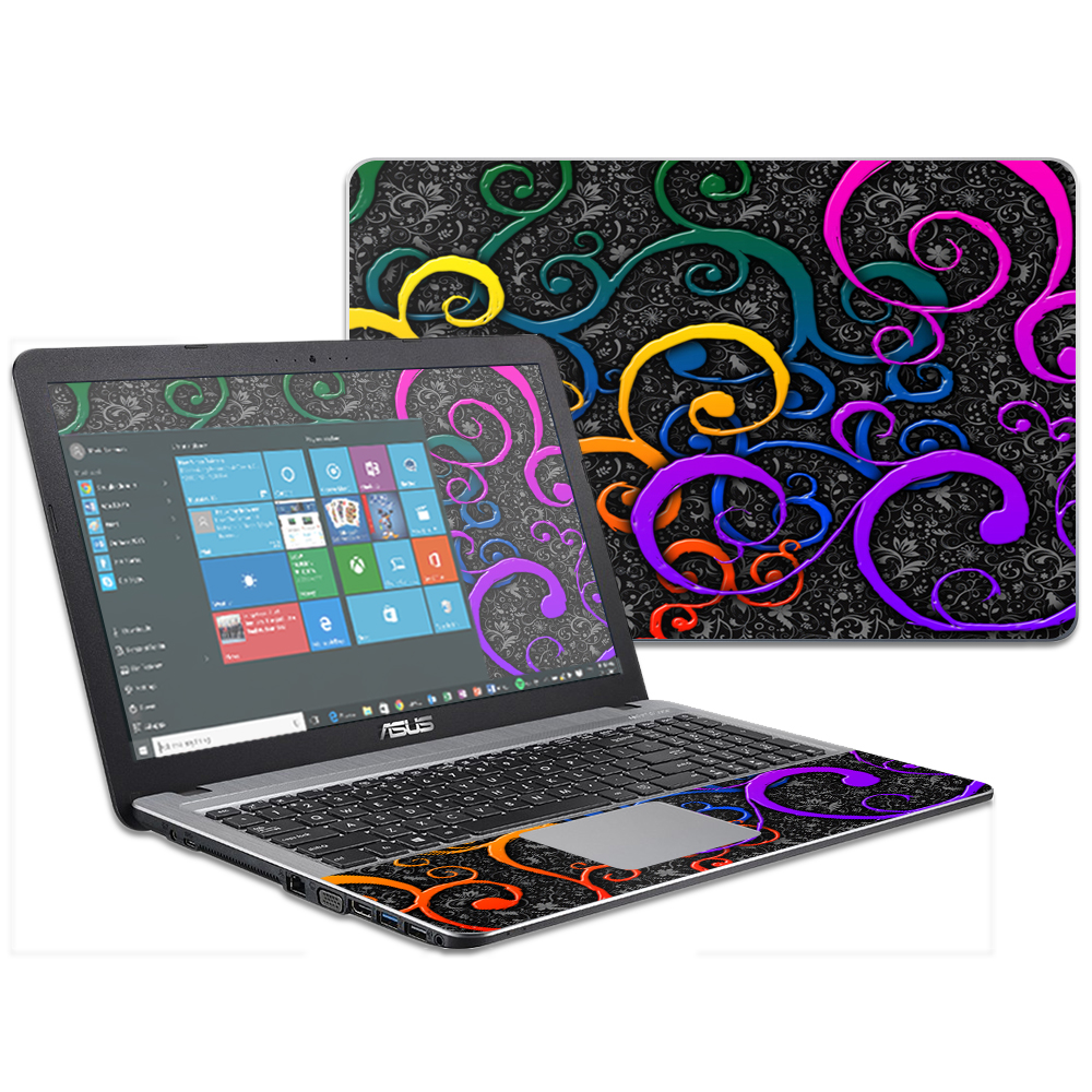 Skin Decal Wrap Compatible With Asus Vivobook X540sa X540la 156 Color Swirls 2614