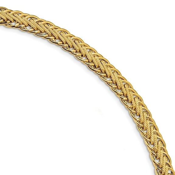 14K Yellow Gold bracelet Polished & Textured Fancy Link