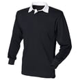 thumbnail image 1 of Front Row - Polo de manga corta liso para hombre/Caballero Modelo Classic (Negro/Blanco), 1 of 3