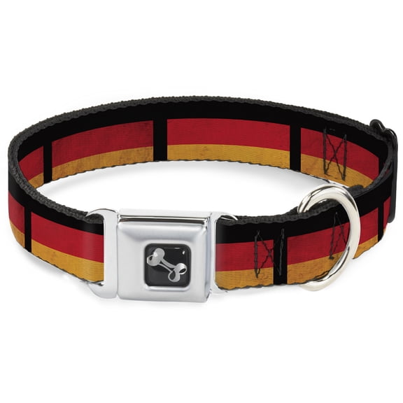 Buckle-Down Pet Collar, Dog Collar Metal Seatbelt Buckle, German Flag Distressed, 9.5 to 13 Inches 1.0 Inch Wide