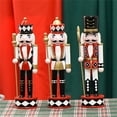 thumbnail image 6 of YUTIPGER 30cm Christmas Nutcrackers Puppet Home Decorations Wood Hand Painted King Figurine Ornaments 2023 New Year Holiday Gift, 6 of 10