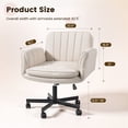 thumbnail image 7 of Waleaf Criss Cross Chair with Wheels & Armrests, Criss Cross Office Swivel Chair, PU Leather Vanity Chair with Back, Beige Comfortable Adjustable Vanity Desk Chairs for Home Office and Bedroom, 7 of 7