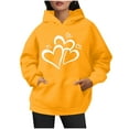 thumbnail image 4 of Fanxing Lightweight Oversized Hoodies for Women Heart Print Sweatshirts Long Sleeve Y2K Graphic Tees Teen Girls Preppy Sweatshirt with Pockets Yellow,L, 4 of 7