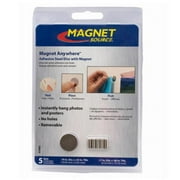 Master Magnetics Magnet Anywhere Steel Discs, Adhesive Back .75-In. Diam., 5-Pk.