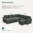thumbnail image 2 of Marrber U-Shaped Sectional Sofa with Pull Out Bed and Storage, Modern Convertible Sleeper Sectional for Living Room, Apartment, Includes 2 Chaise Lounges, Pet Friendly Corduroy Fabric, Green, 2 of 8