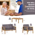 thumbnail image 2 of Patiojoy 4-Piece Patio Acacia Wood Furniture Set Outdoor PE Rattan Conversation Set with Removable Cushions, 2 of 8
