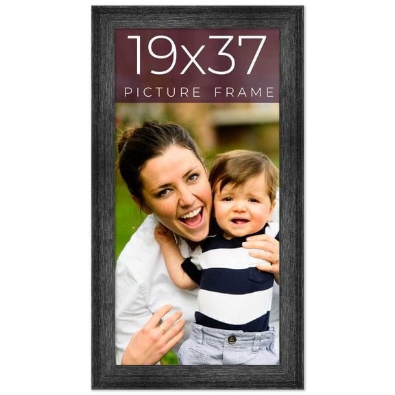 19x37 Frame Black Real Wood Picture Frame Width 1.5 inches | Interior Frame Depth 0.5 inches | Barn