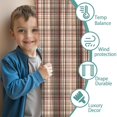 thumbnail image 3 of Blackout Kids Curtains,Beige Brown and Red Checkered Pattern Childrens Insulated Curtains Set Of 2,Bedroom Essentials,Toddler Room Decor 42"x84", 3 of 5