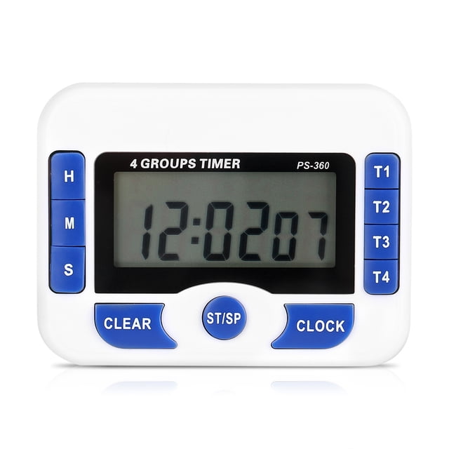 Temporizador de grupo independiente de 4 canales digital Cuenta regresiva Reloj de cocina magnético Temporizador de cuenta regresiva