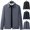 Gray, variant on Men's Windproof Golf Jacket Laydown Collar Lightweight Shell Coat Stripe Lined Fall Outerwear with Zipper Pockets for Everyday Classic Outfits, Gray, XL