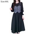 thumbnail image 2 of Laklulu Vestido De Cóctel Elegante con Manga Larga Y Manga Corta para Mujer,XXL, 2 of 6