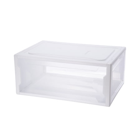 Uxcell Shoe Box Acrylic Box Assemble Dustproof Box Showcase, 13.3x9.6x5.5inch for Collectibles, Crafts White 1 Pcs