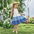 thumbnail image 2 of Piuwrlz Girls Play Casual Dresses Girl Summer Dresses Pleated Skirts Blue Size 7 Years, 2 of 8