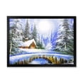 thumbnail image 3 of Designart Winter Bridge In Christmas Village Traditional Framed Wall Art, 3 of 4