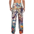 thumbnail image 3 of Picia Vibrant Leopard In Flowers Mens Soft Woven Cotton Elastic Waistband Sleep Pajama Pant Lounge Sleep Pant With Pockets And Drawstring-Small, 3 of 9
