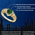 thumbnail image 2 of Gem Stone King 18K Yellow Gold Plated Silver Green Nano Emerald and White Moissanite Halo Ring for Women | 0.88 Cttw | Heart Shape 6MM | Gemstone May Birthstone | Size 5, 2 of 6