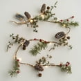 thumbnail image 2 of Clearance! 4FT Lighted Christmas Garland Pre Lit With LED Lights Battery Operated Rustic Christmas Garland Decorated With Red Berries Pineneedle For Mantle Stairs Wall, 2 of 9