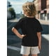 thumbnail image 2 of Cotton Short Sleeve Crew Neck Casual Round Neck Tops for Boys, Summer, Crooks Castles Alphabet Printed, Medium Stretch Regular Fit Knit Fabric 180g/m2, for Children, 2 of 5