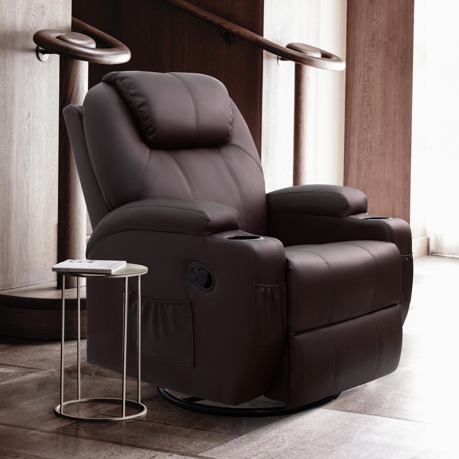 Walnew Swivel Rocker Recliner With Massage And Heat atelieryuwa.ciao.jp
